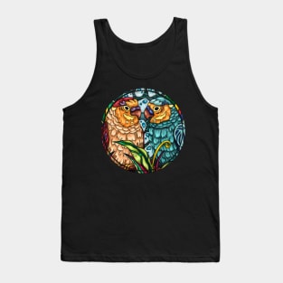 Cute lovebirds couple, romantic birds art Tank Top